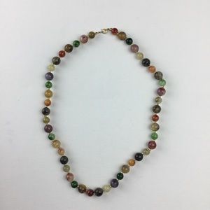 Multi Color Agate Stone Beaded Boho Necklace